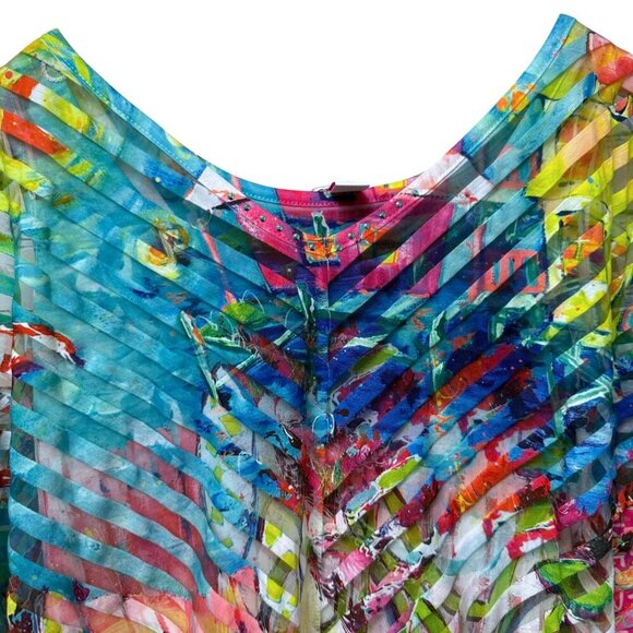 Leoma Lovegrove Sheer Poncho and Tank Set Small Multicolor Womens Top Artsy NWT - Picture 2 of 14
